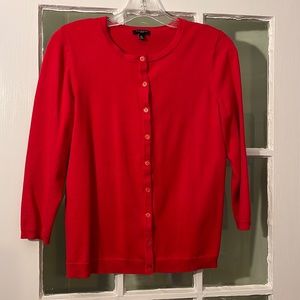 True red Talbots cardigan, size Medium Petite